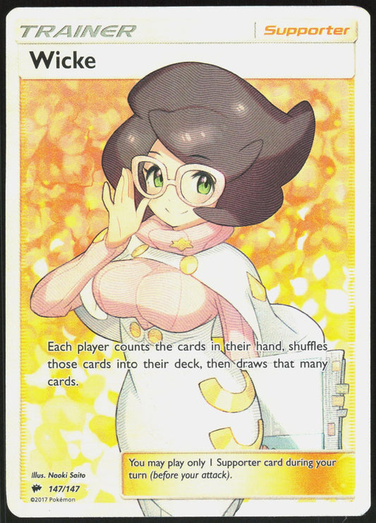 WICKE 147/147 BURNING SHADOWS POKEMON ULTRA RARE HOLO LP