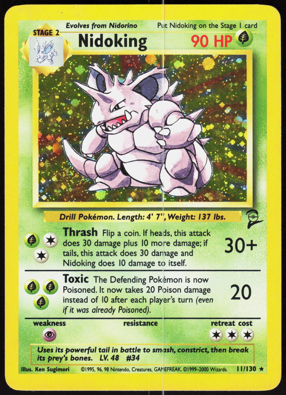 NIDOKING 11/130 BASE SET 2 POKEMON RARE HOLO MP