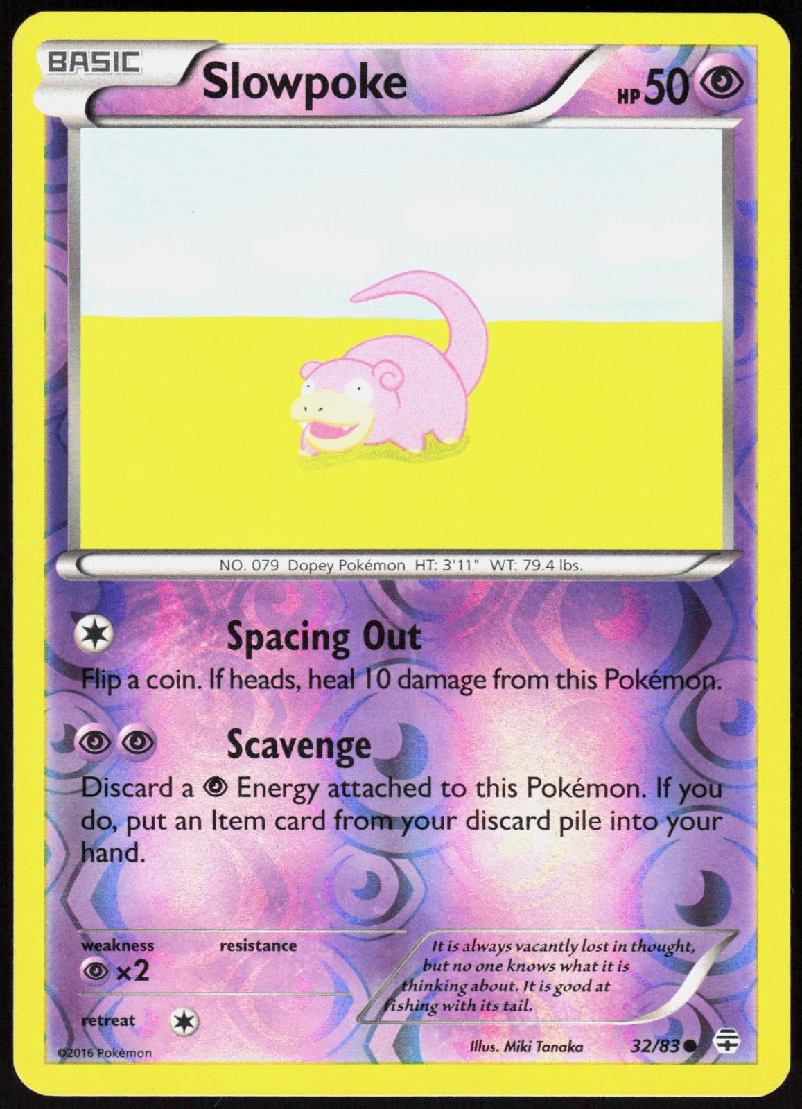 SLOWPOKE 32/83 GENERATIONS POKEMON COMMON REVERSE HOLO LP