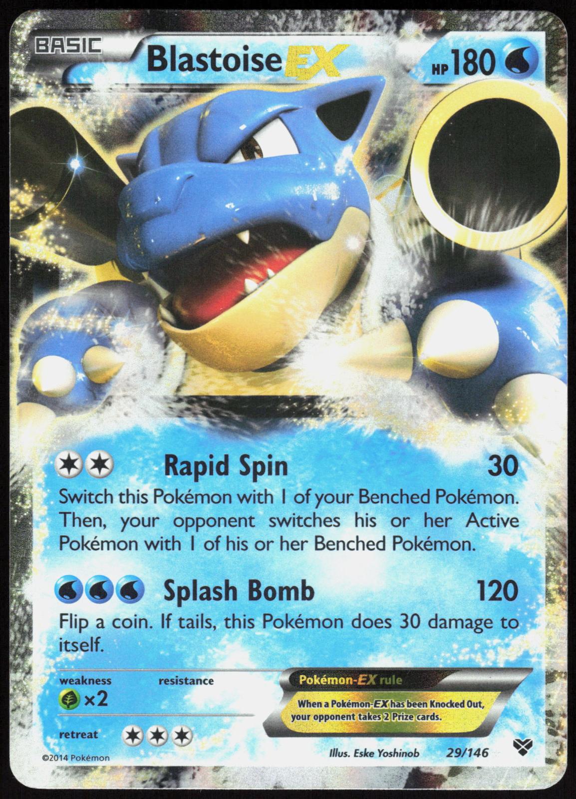 BLASTOISE EX 29/146 XY BASE SET POKEMON EX RARE HOLO LP