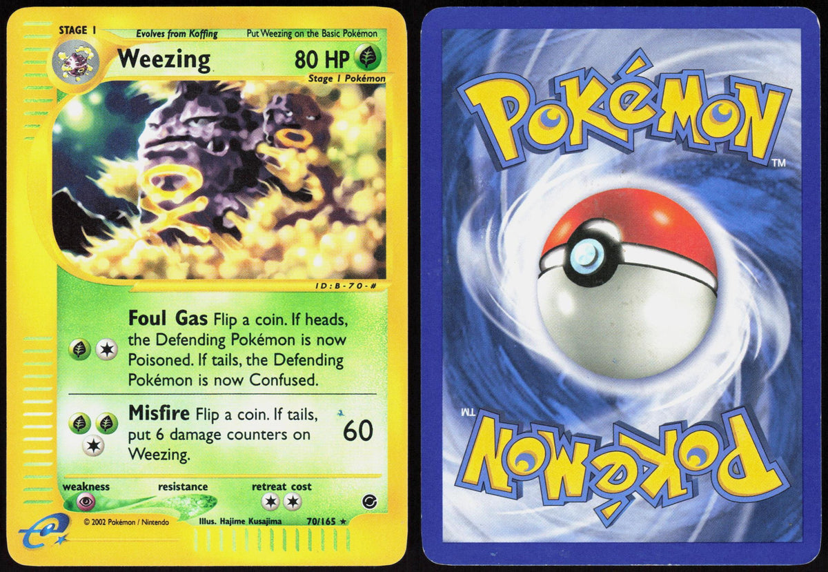 WEEZING 70/165 EXPEDITION BASE SET POKEMON RARE REVERSE HOLO MP