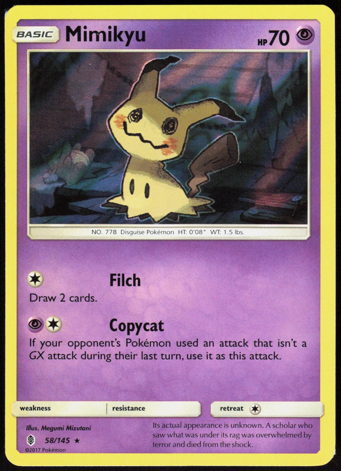 MIMIKYU 58/145 GUARDIANS RISING POKEMON HOLO RARE LP