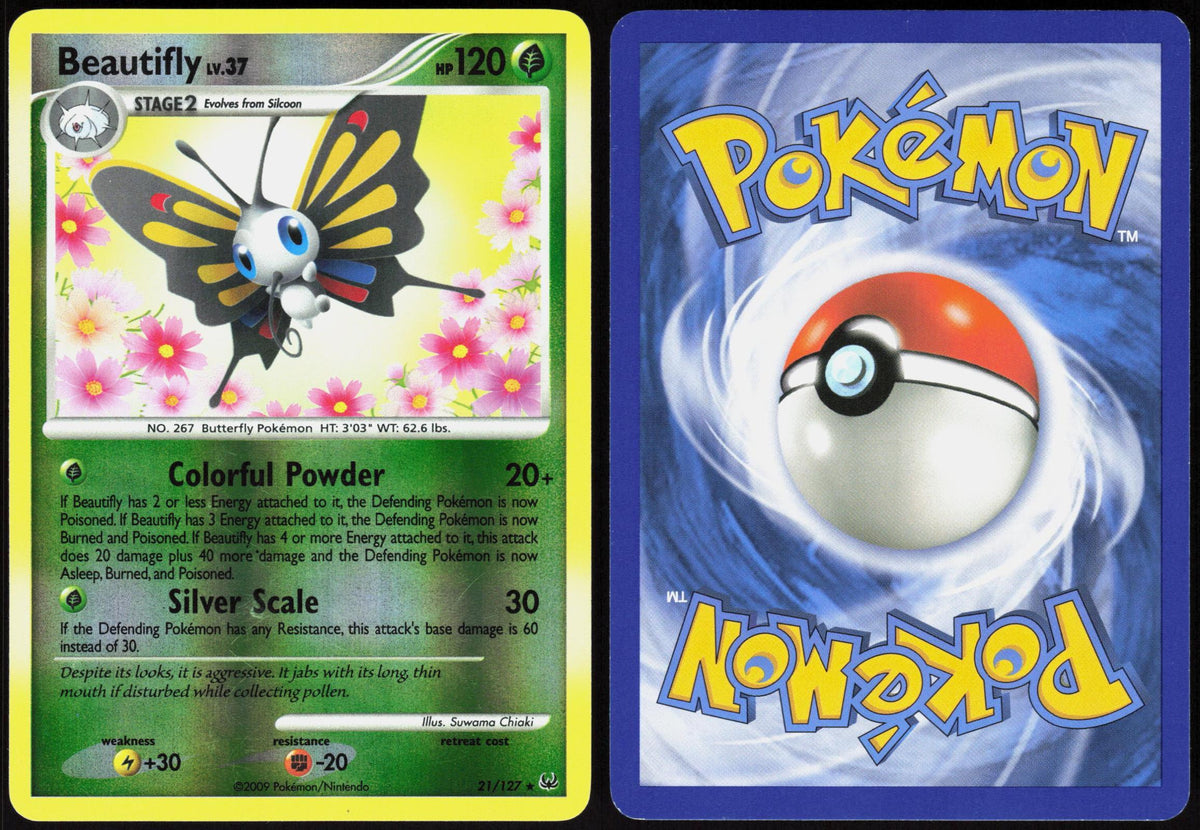 BEAUTIFLY 21/127 PLATINUM POKEMON RARE REVERSE HOLO LP