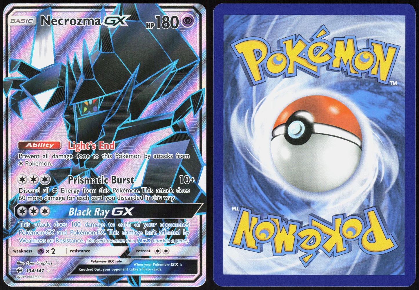NECROZMA GX 134/147 BURNING SHADOWS POKEMON ULTRA RARE LP