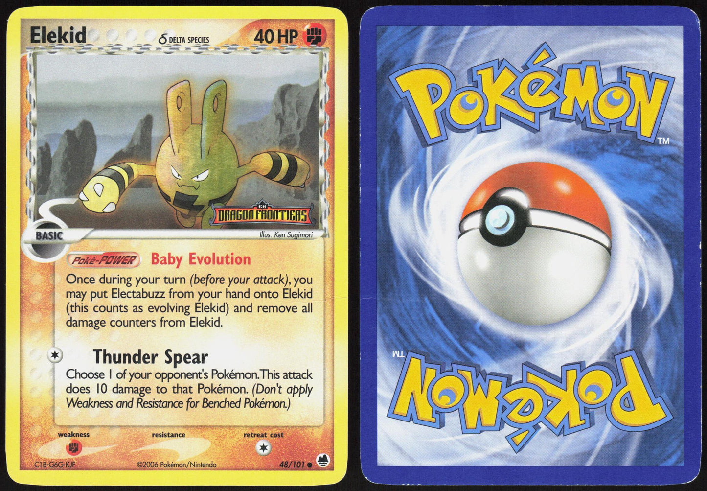 ELEKID Δ 48/101 DRAGON FRONTIERS POKEMON COMMON REVERSE HOLO MP