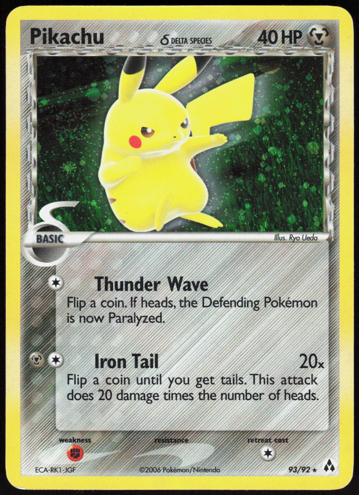 PIKACHU 93/92 LEGEND MAKER POKEMON SECRET RARE HOLO MP (SWIRL)
