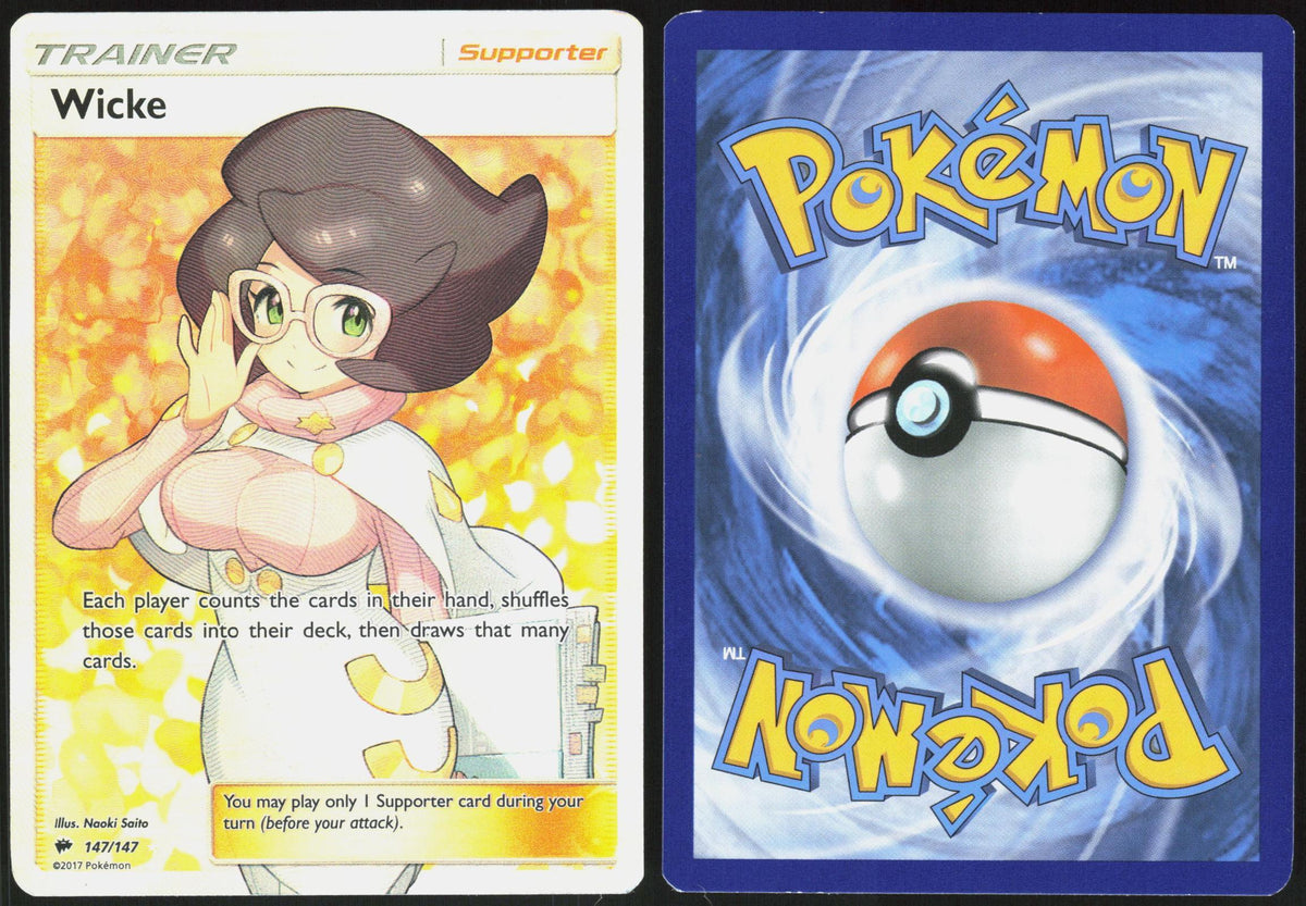 WICKE 147/147 BURNING SHADOWS POKEMON ULTRA RARE HOLO LP