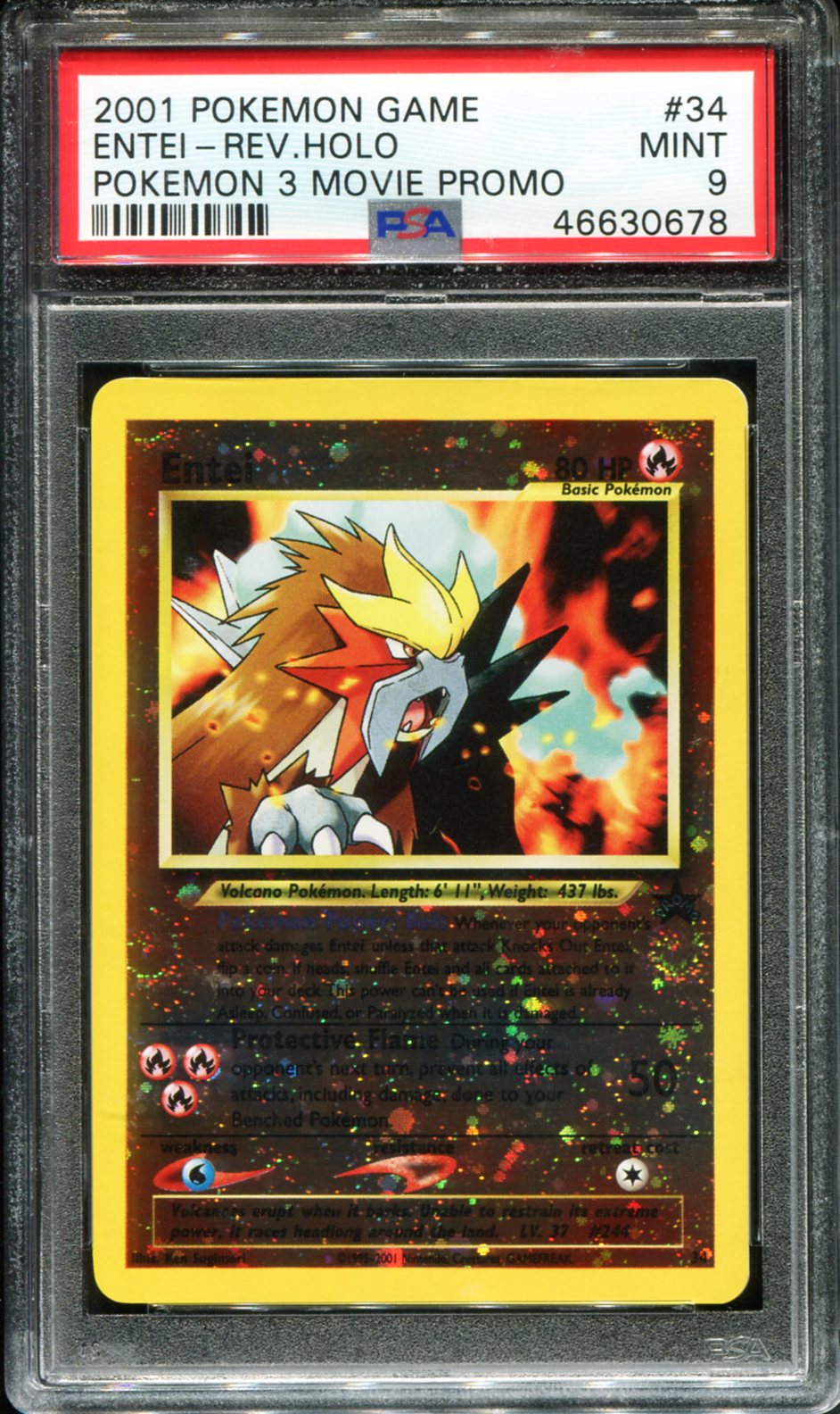 ENTEI REVERSE HOLO 34 PSA 9 POKEMON 3 MOVIE PROMO GAME MOVIE POKEMON