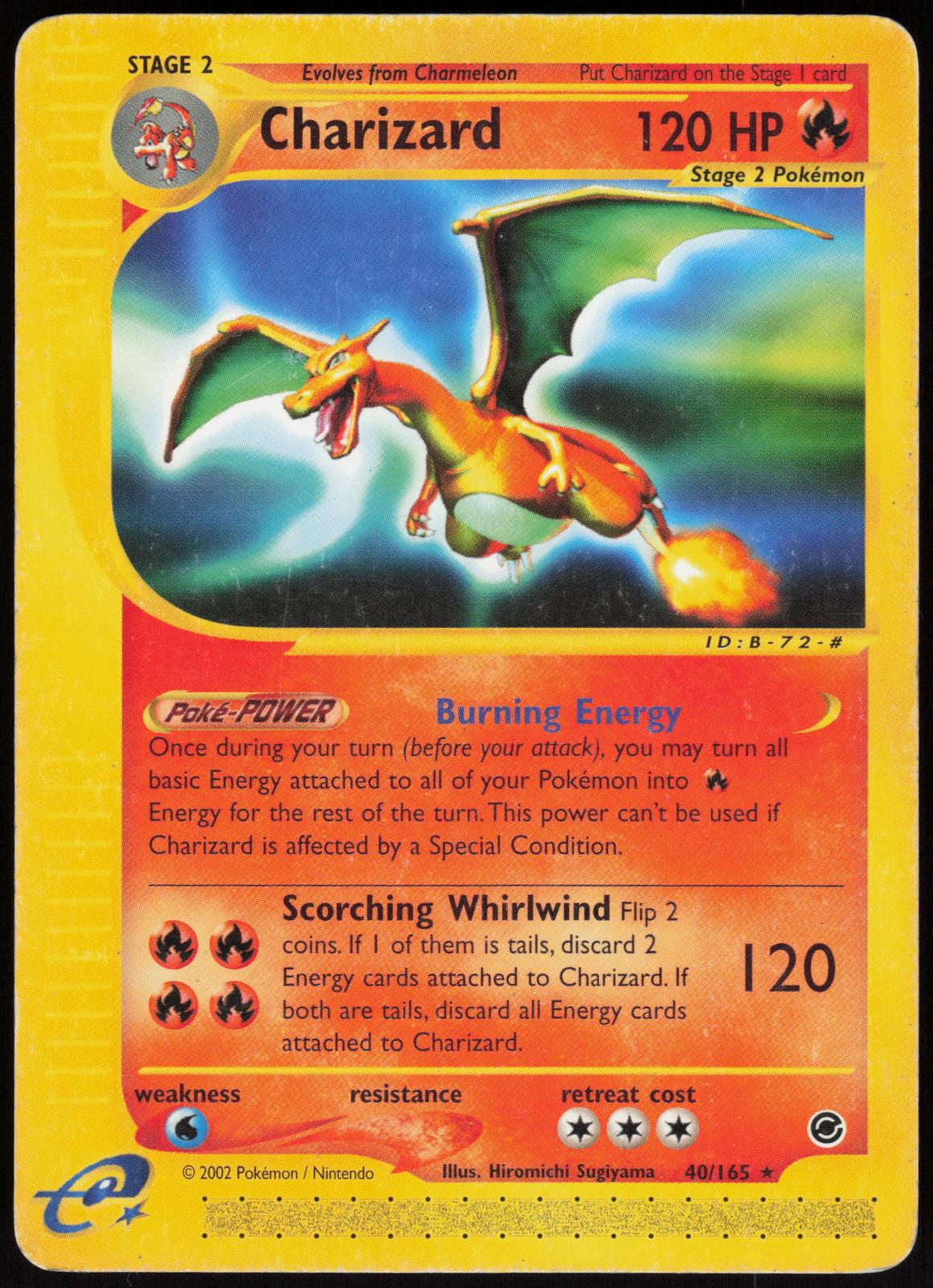 CHARIZARD 40/165 EXPEDITION BASE SET POKEMON RARE HP