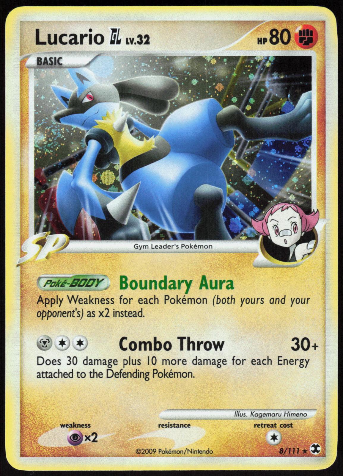LUCARIO GL 8/111 RISING RIVALS POKEMON RARE HOLO LP