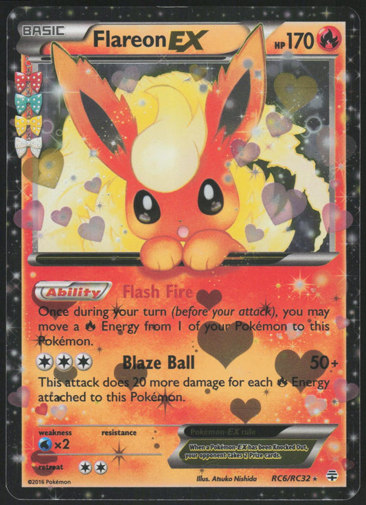 FLAREON EX RC6/RC32 GENERATIONS POKEMON EX RARE HOLO LP
