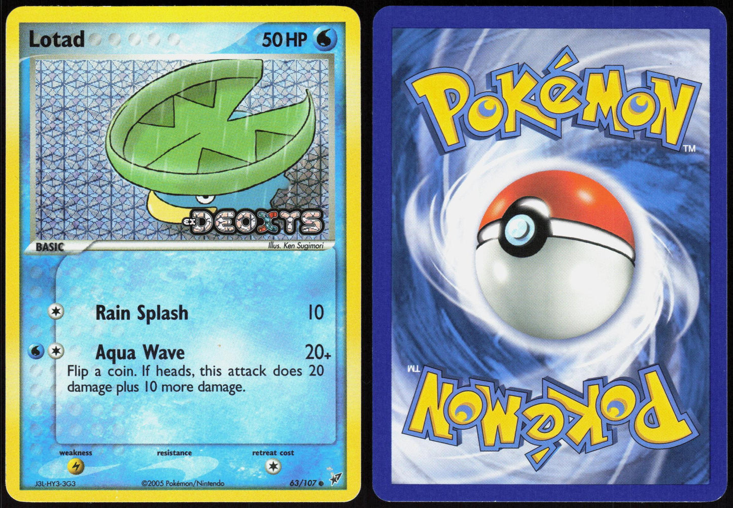 LOTAD 63/107 DEOXYS POKEMON COMMON REVERSE HOLO LP