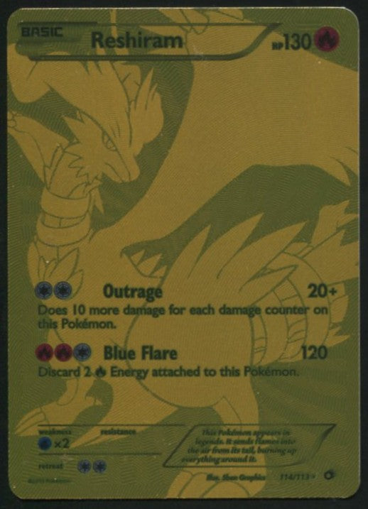 RESHIRAM (114 FULL ART SECRET RARE) 114/113 LEGENDARY TREASURES POKEMON LP