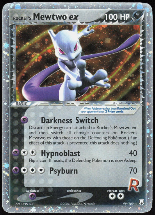 ROCKET'S MEWTWO EX 99/109 TEAM ROCKET RETURNS POKEMON EX RARE LP