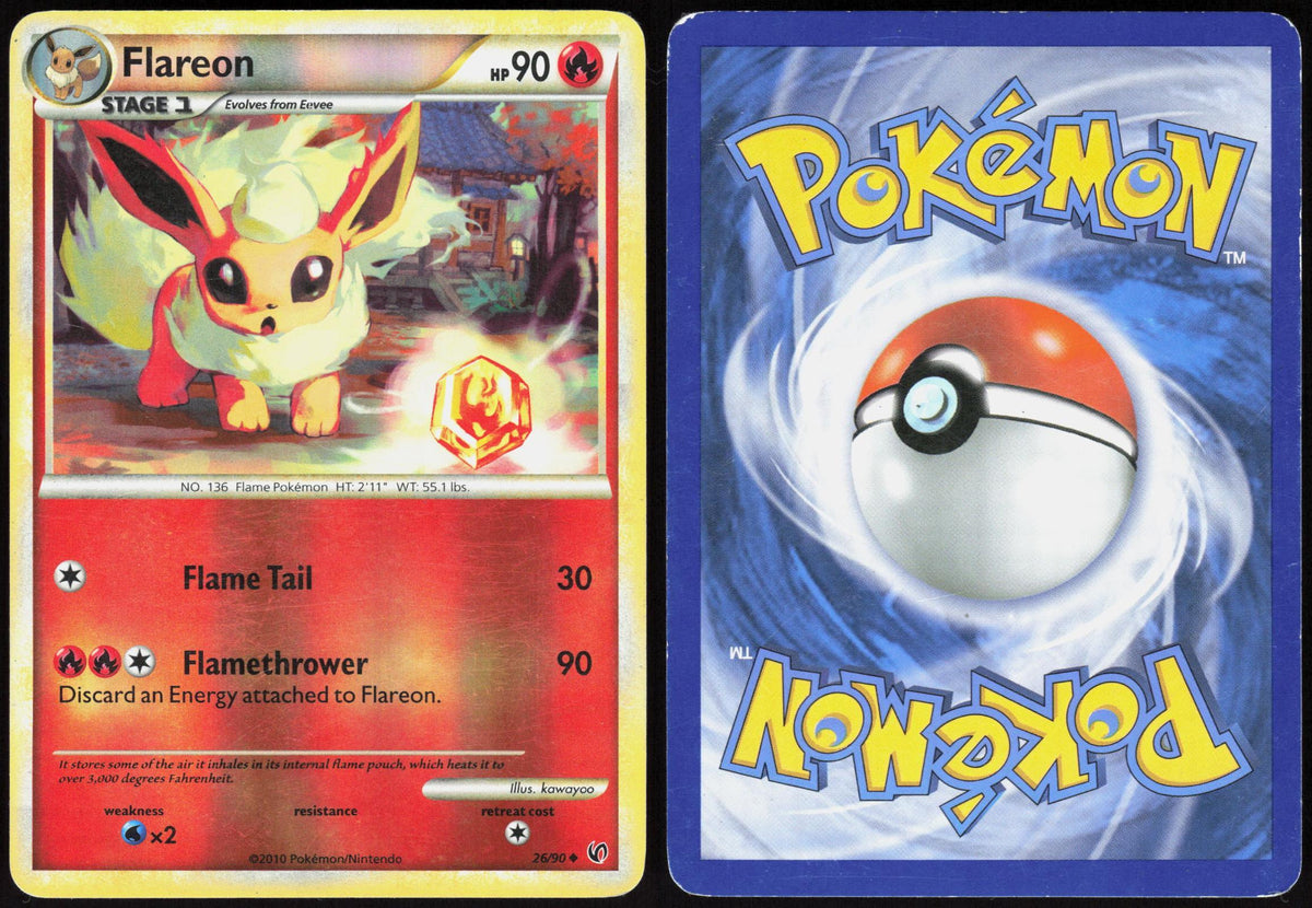 FLAREON 26/90 HGSS UNDAUNTED POKEMON UNCOMMON REVERSE HOLO HP