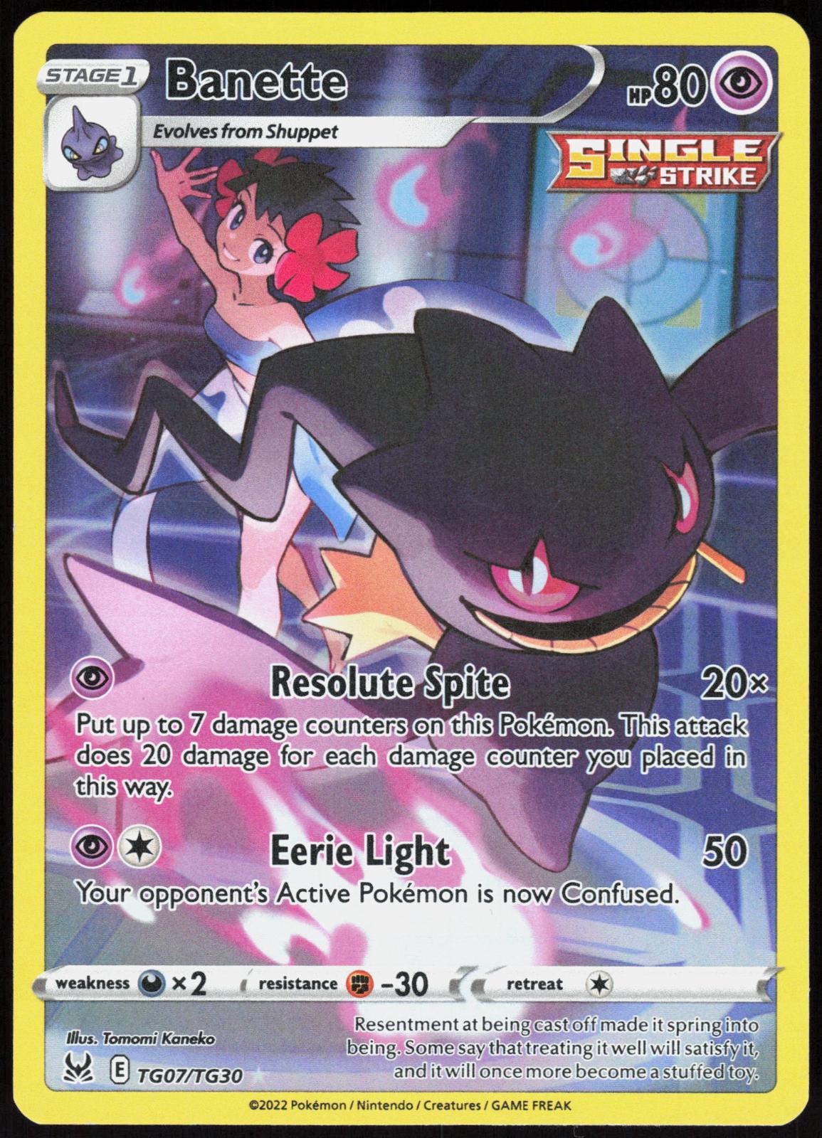 BANETTE TG07/TG30 LOST ORIGIN TRAINER GALLERY POKEMON HOLO LP