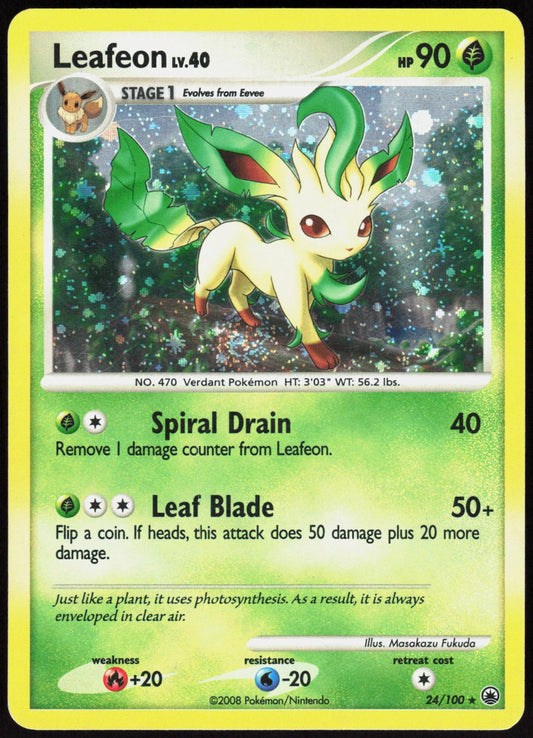 LEAFEON (DP MAJESTIC DAWN) 24/100 DECK EXCLUSIVES POKEMON HOLO RARE LP