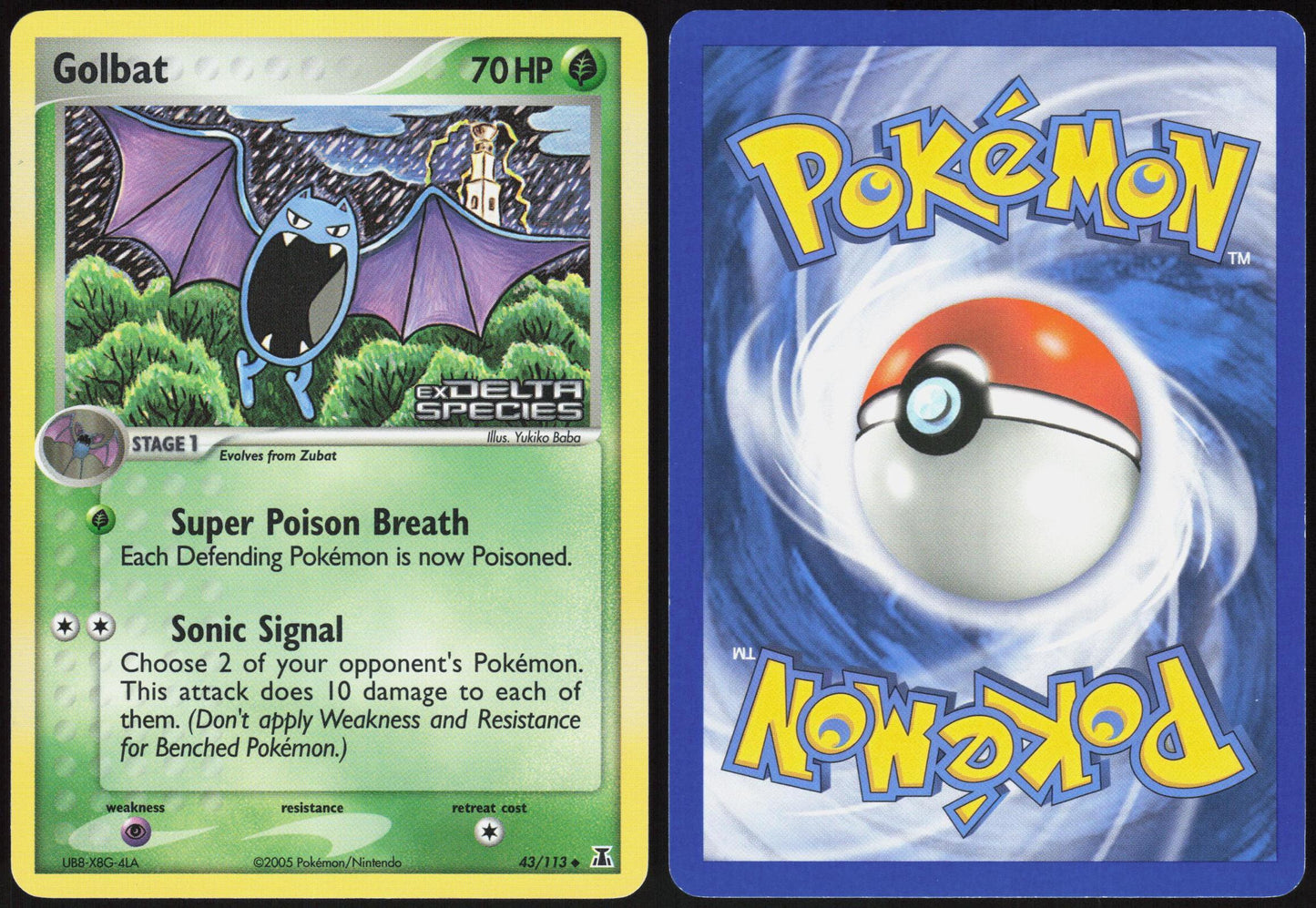 GOLBAT 43/113 DELTA SPECIES POKEMON UNCOMMON REVERSE HOLO LP