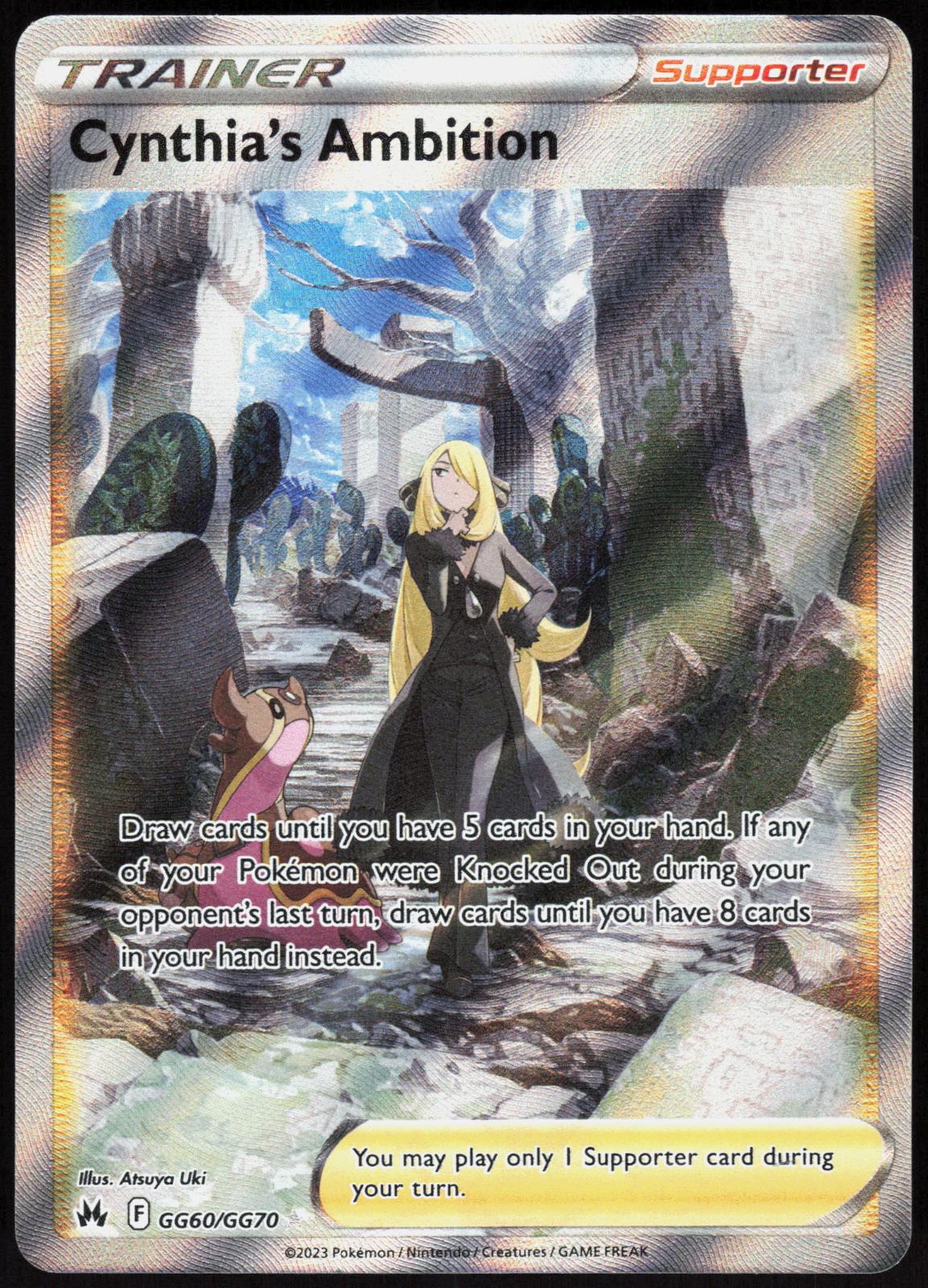 CYNTHIA'S AMBITION GG60/GG70 CROWN ZENITH GALARIAN GALLERY POKEMON HOLO LP