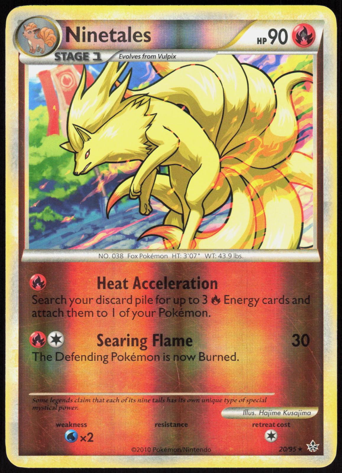 NINETALES 20/95 HGSS UNLEASHED POKEMON RARE REVERSE HOLO LP