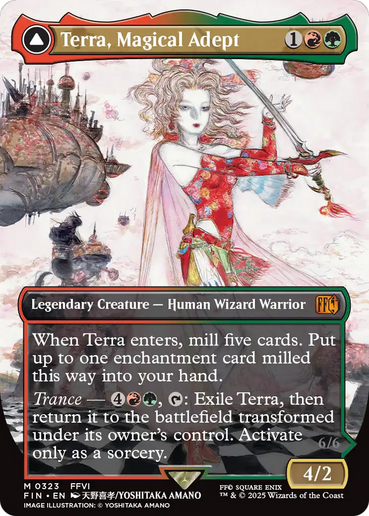 MAGIC: THE GATHERING  - Terra, Magical Adept (Borderless) (FIN-323) - FINAL FANTASY: (enchantment) Foil