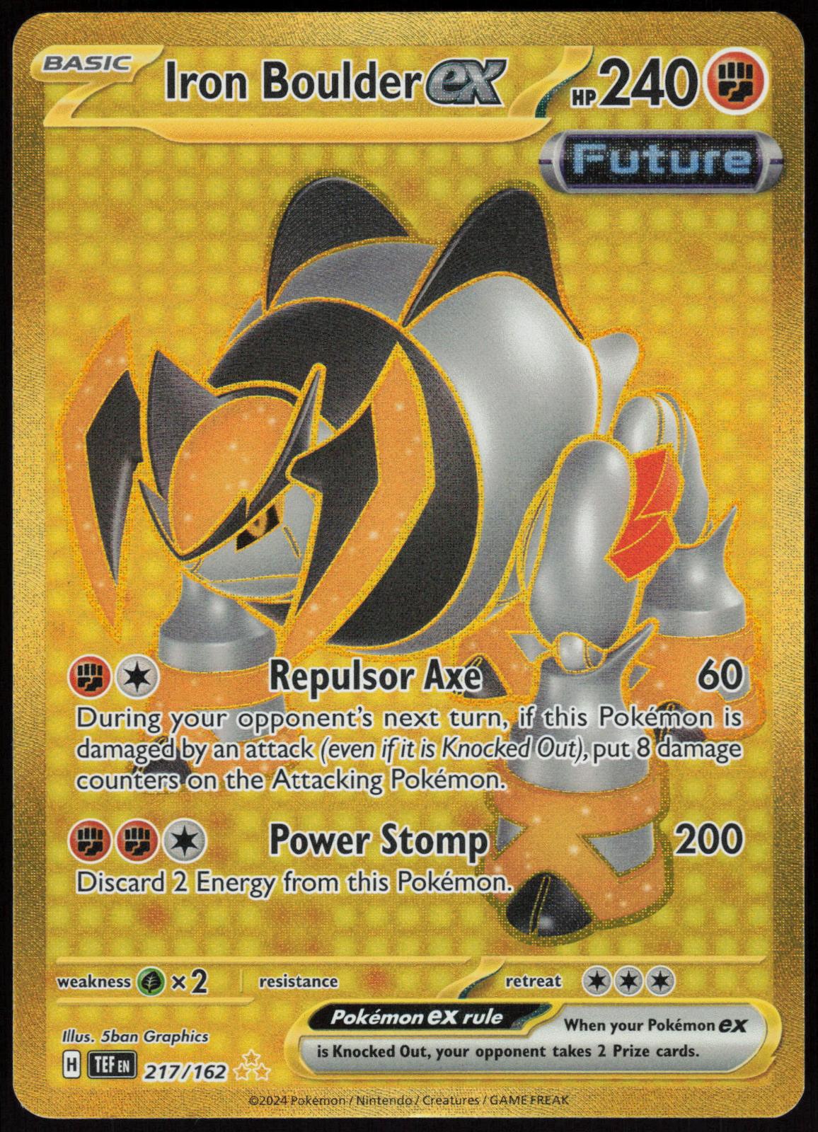 IRON BOULDER EX 217/162 TEMPORAL FORCES POKEMON HYPER RARE HOLO LP