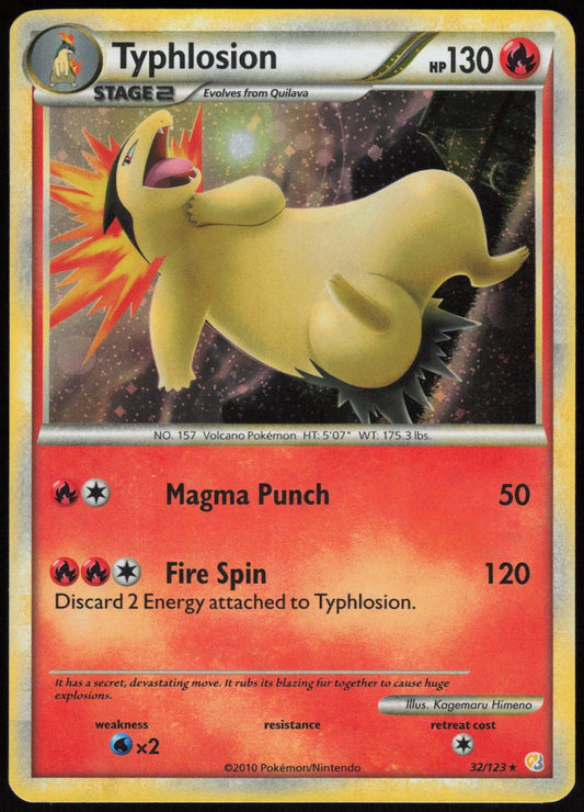 TYPHLOSION (COSMOS HOLO) 32/123 DECK EXCLUSIVES POKEMON HOLO RARE LP