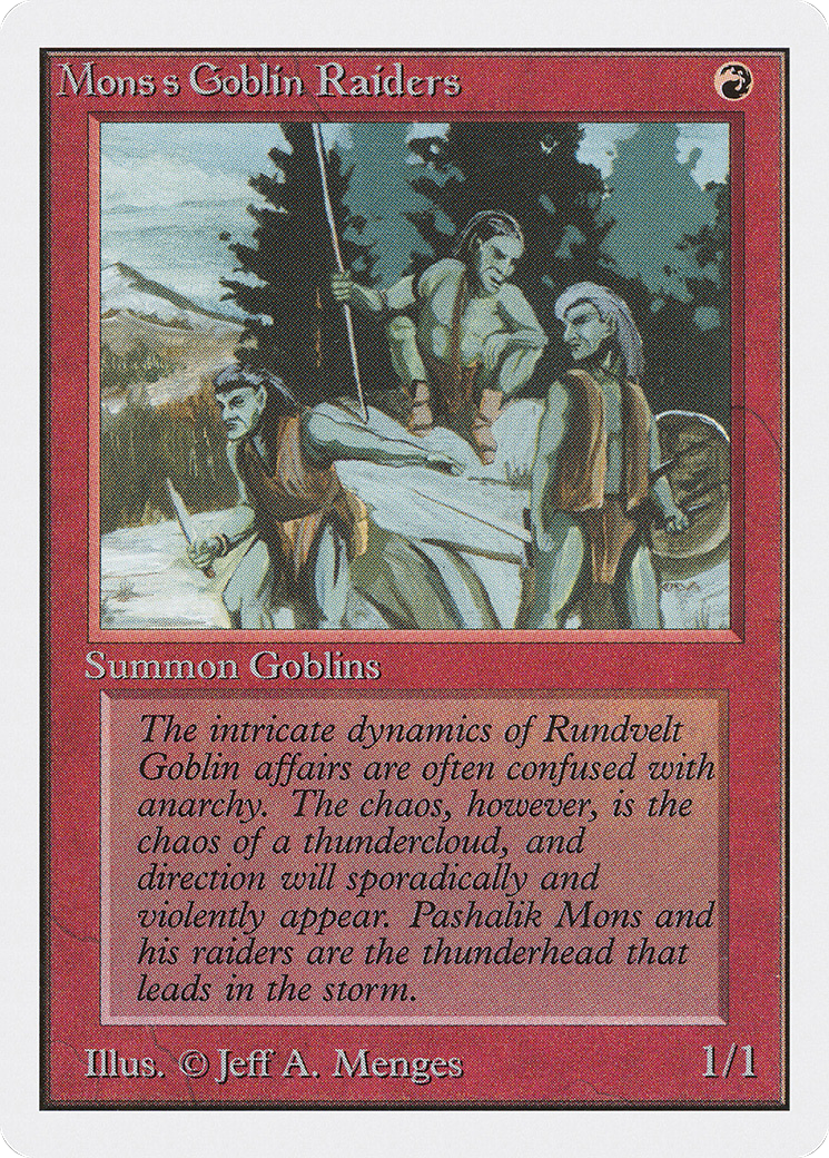 MAGIC: THE GATHERING  - Mons's Goblin Raiders (2ED-165) - Unlimited Edition