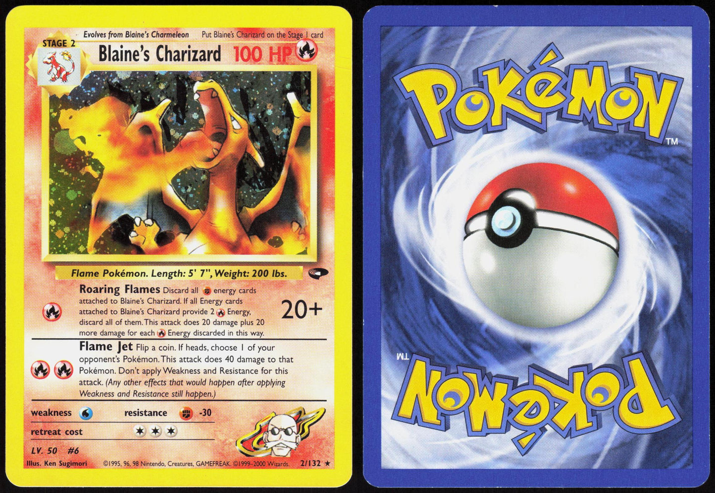 BLAINE'S CHARIZARD 2/132 GYM CHALLENGE POKEMON RARE UNLIMITED HOLO HP