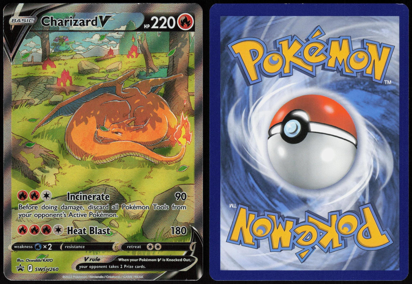 CHARIZARD V SWSH260 SWORD & SHIELD PROMO POKEMON PROMO HOLO LP