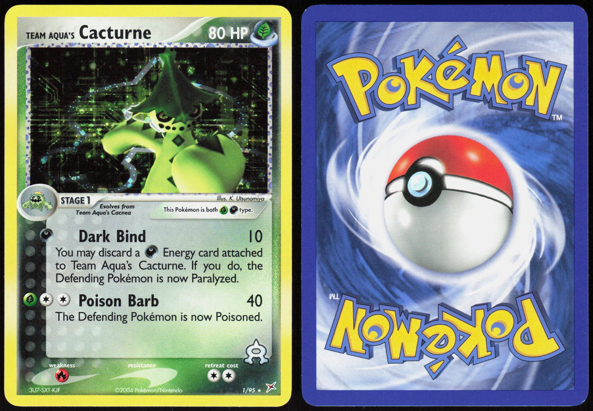 TEAM AQUA'S CACTURNE 1/95 TEAM MAGMA VS TEAM AQUA POKEMON RARE HOLO NM