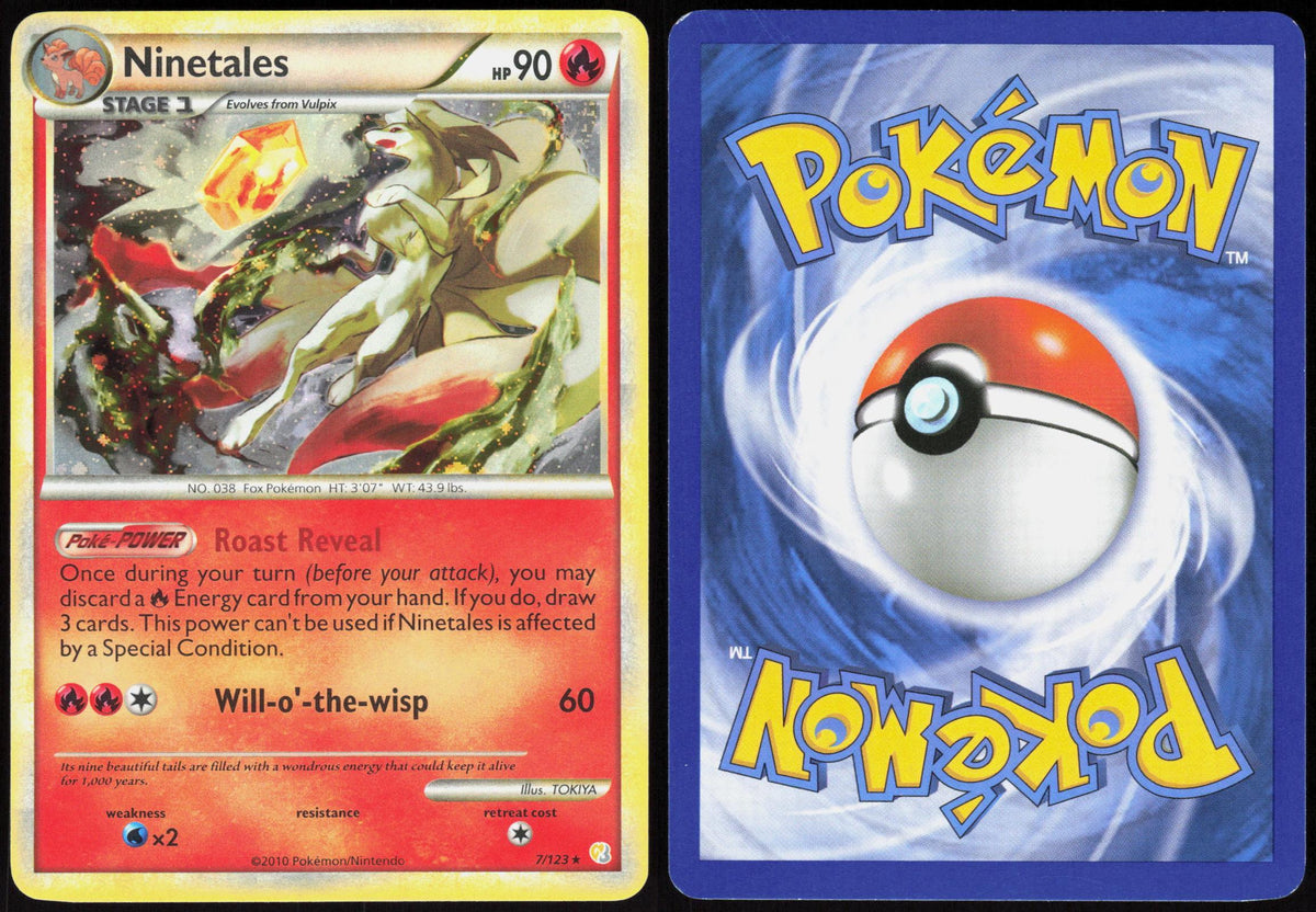 NINETALES 7/123 HEARTGOLD & SOULSILVER POKEMON RARE HOLO LP