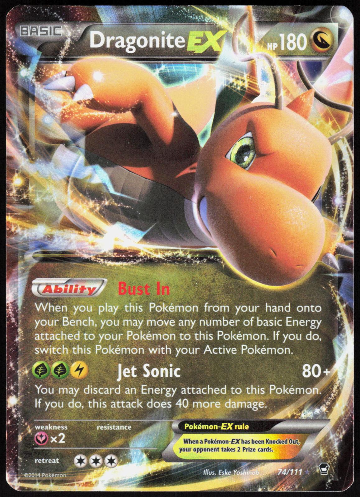 DRAGONITE EX 74/111 FURIOUS FISTS POKEMON ULTRA RARE HOLO LP