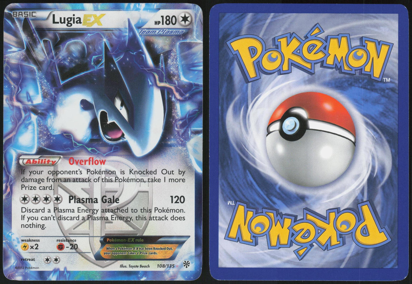 LUGIA EX 108/135 PLASMA STORM POKEMON EX RARE HOLO LP