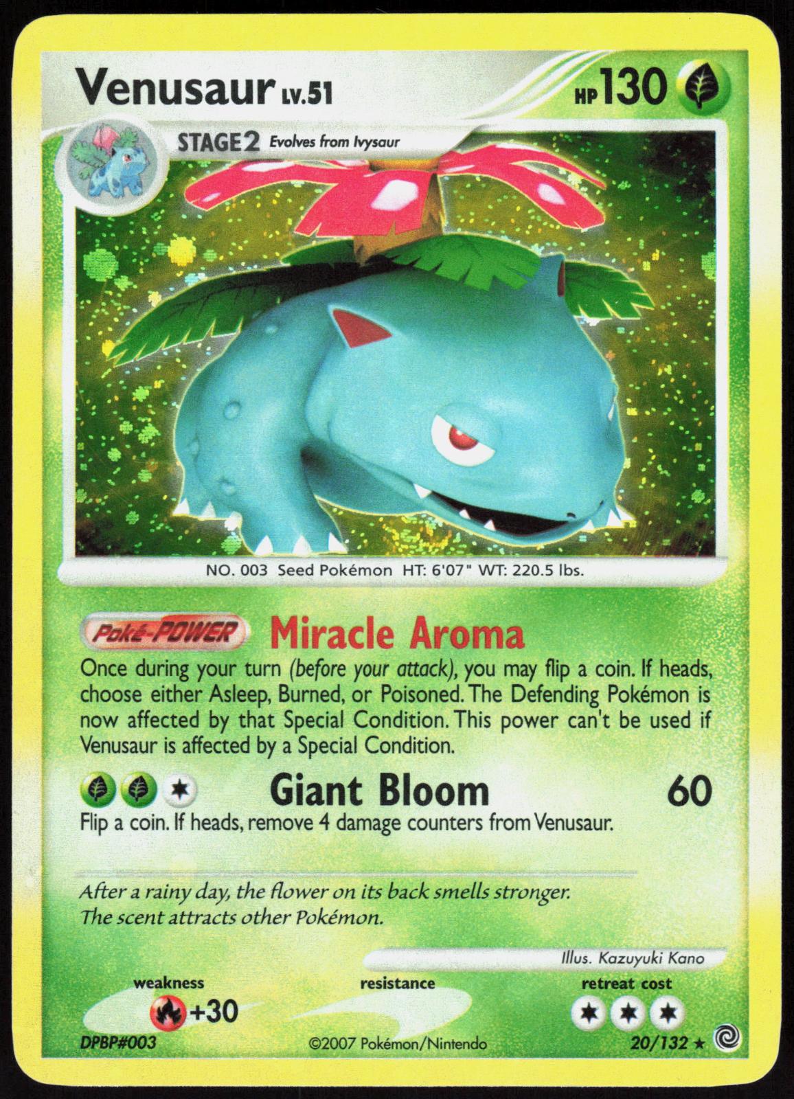 VENUSAUR 20/132 SECRET WONDERS POKEMON RARE HOLO LP (holo bleed)