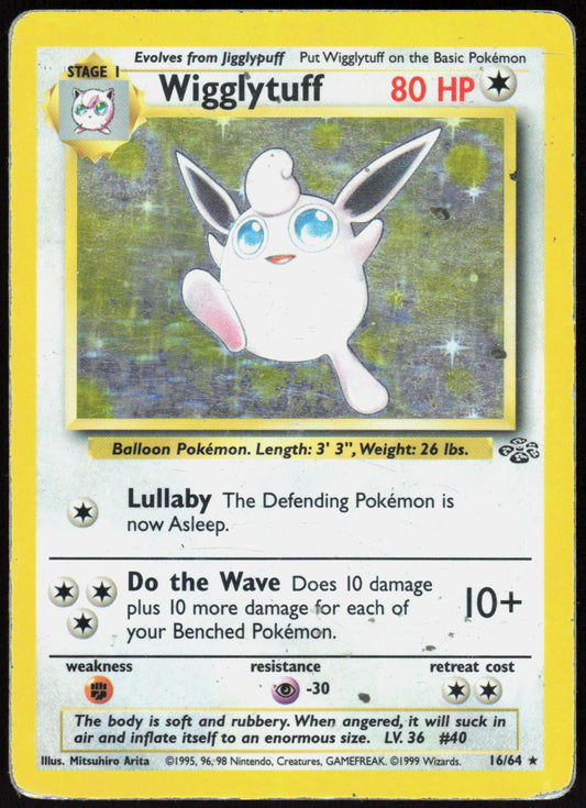 WIGGLYTUFF 16/64 JUNGLE POKEMON RARE UNLIMITED HOLO HP