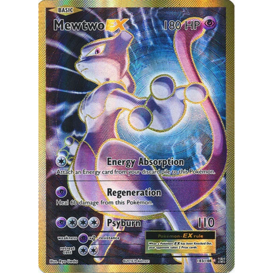 POKEMON TCG - MEWTWO EX 103/108 XY EVOLUTIONS FULL ART GOLD