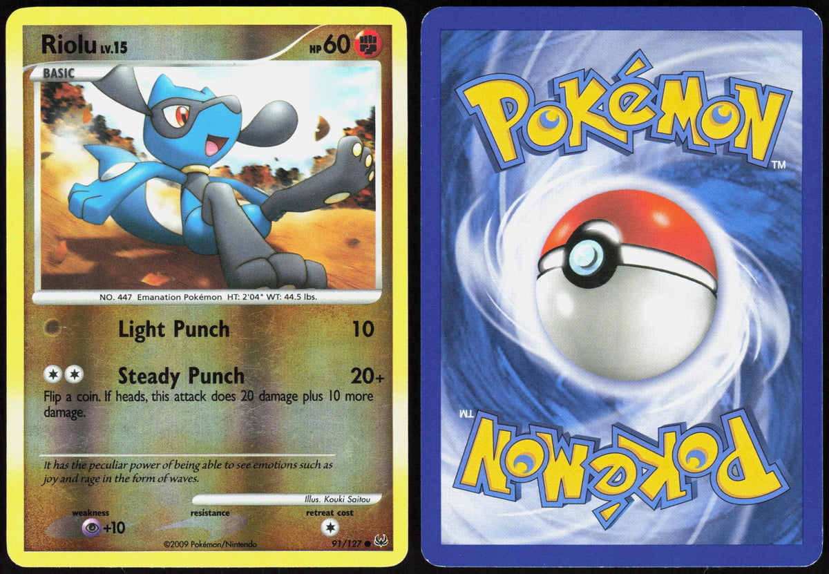 RIOLU 91/127 PLATINUM POKEMON COMMON REVERSE HOLO LP