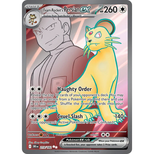 POKEMON TCG - TEAM ROCKET'S PERSIAN EX 219/182 DESTINED RIVALS FULL ART