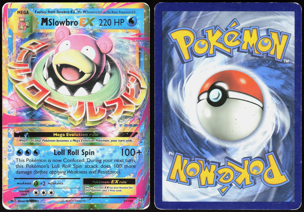 M SLOWBRO EX 27/108 EVOLUTIONS POKEMON ULTRA RARE HOLO HP
