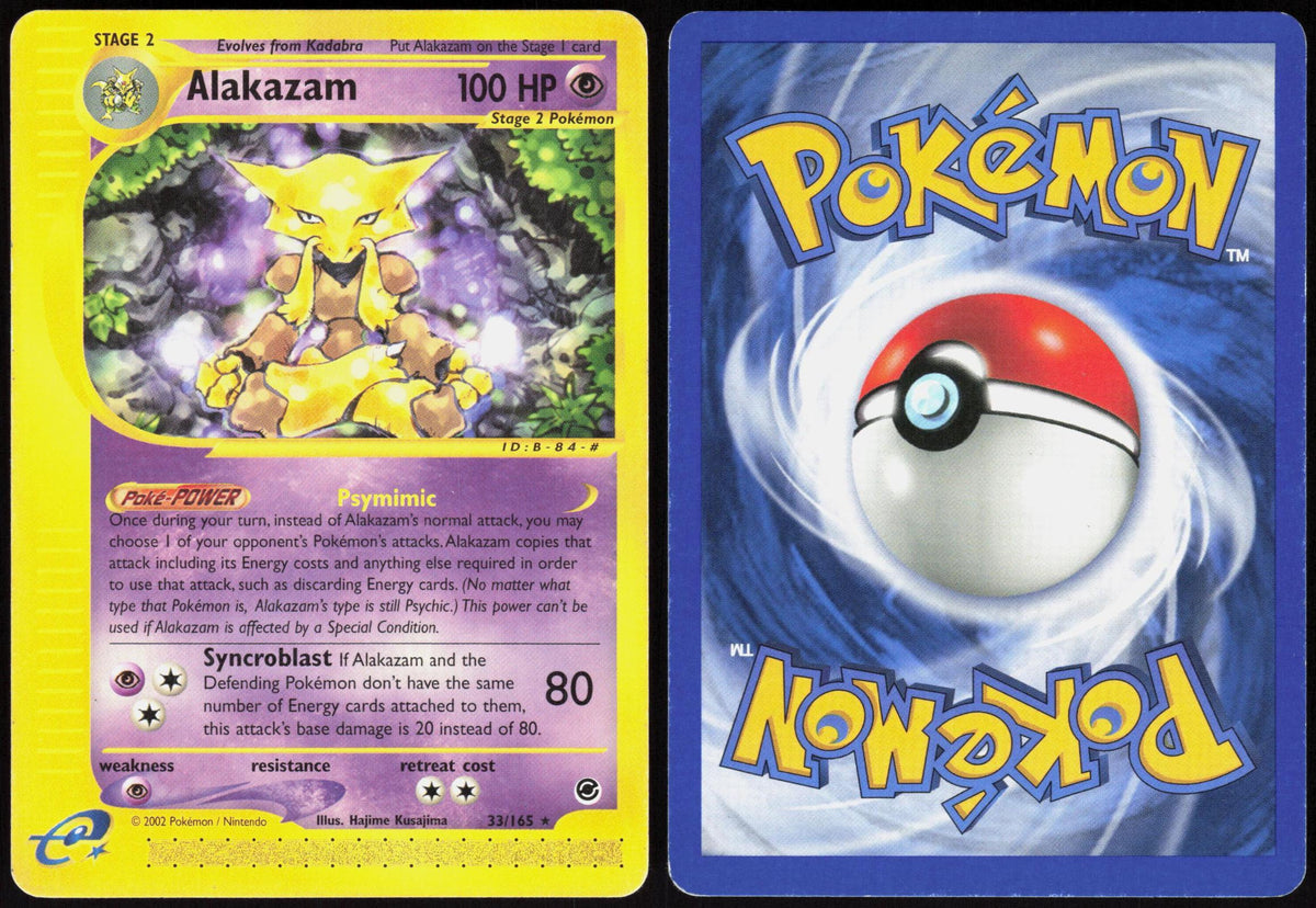 ALAKAZAM 33/165 EXPEDITION BASE SET POKEMON RARE LP