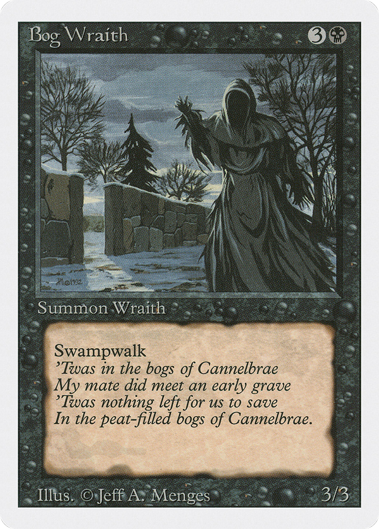 MAGIC: THE GATHERING  - Bog Wraith (3ED-096) - Revised Edition