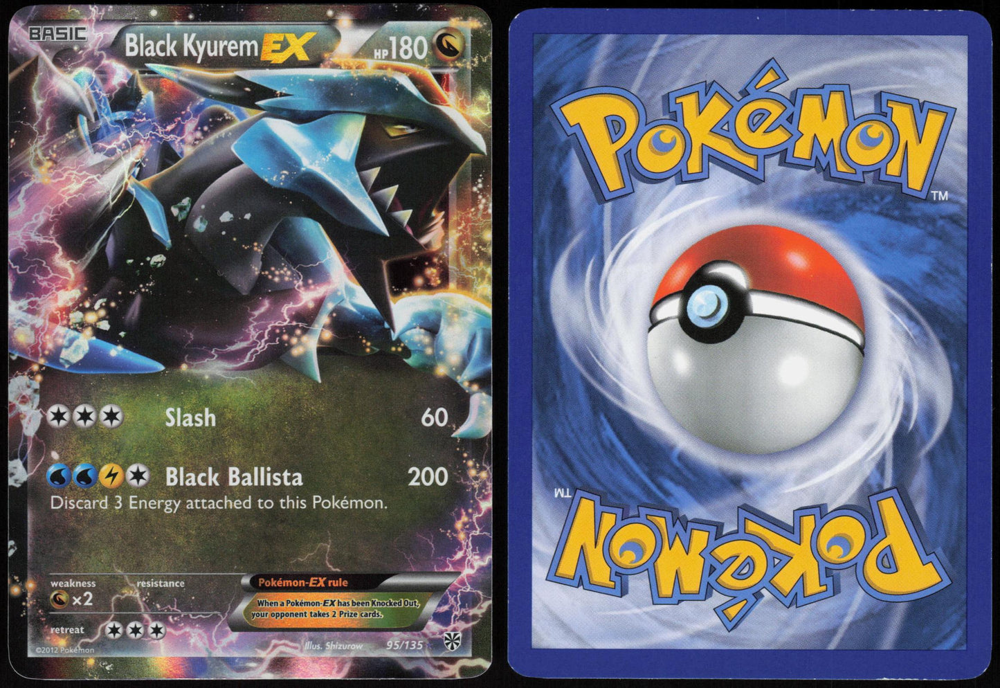 BLACK KYUREM EX 95/135 PLASMA STORM POKEMON EX RARE HOLO LP