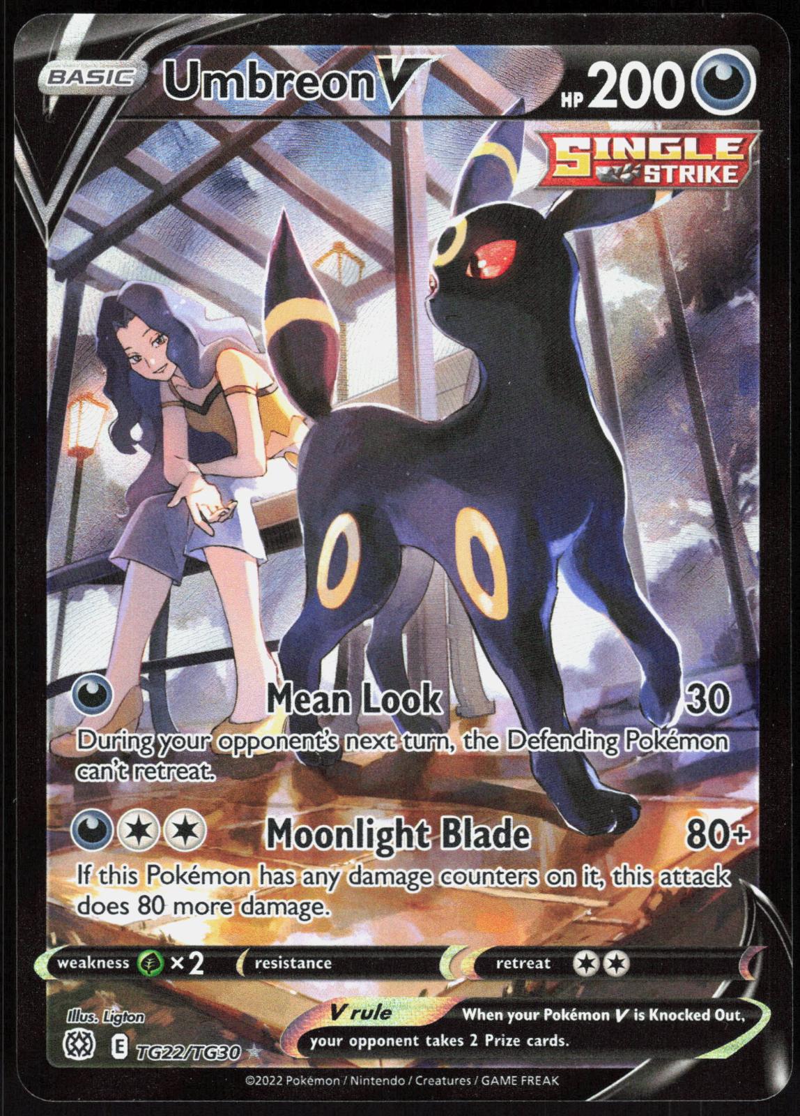 UMBREON V TG22/TG30 BRILLIANT STARS TRAINER GALLERY POKEMON V RARE HOLO LP