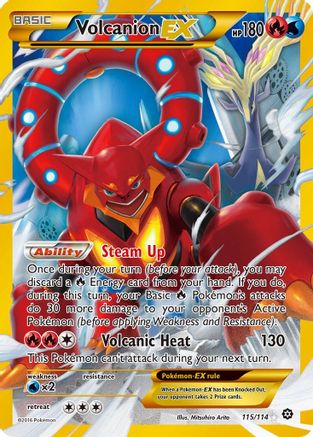 POKEMON TCG - Volcanion EX (Secret) 115/114 XY  Steam Siege - Secret Rare
