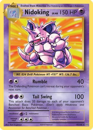POKEMON TCG - Nidoking 045 XY  Evolutions - Holo Rare