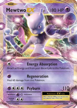 POKEMON TCG - Mewtwo EX 052/108 XY  Evolutions - Ultra Rare