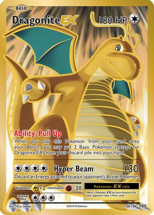 POKEMON TCG - Dragonite EX (Full Art) 106 XY  Evolutions - Ultra Rare