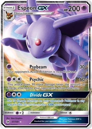POKEMON TCG - Espeon GX 061 SM Base Set - Ultra Rare