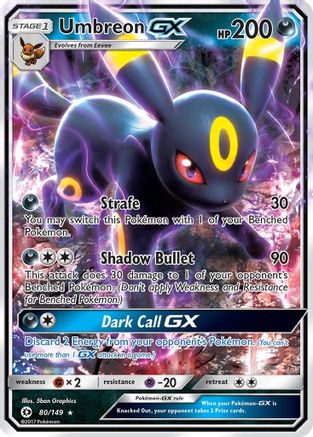 POKEMON TCG - Umbreon GX 080 SM Base Set - Ultra Rare